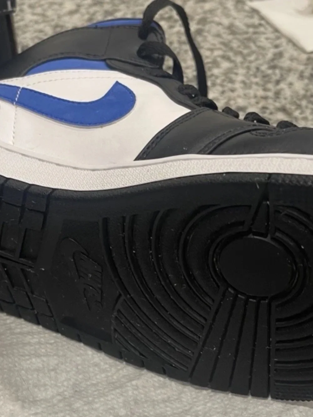 Jordan Air Jordan 1 Mid Racer Blue Black White Colorblock Sneaker Size 10 W/Box